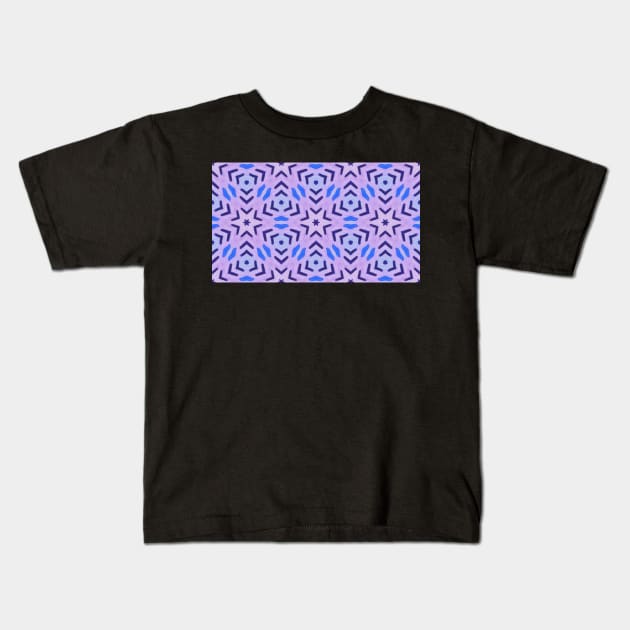 Open Blue and Purple Star Tile | Watercolor Kids T-Shirt by gloobella